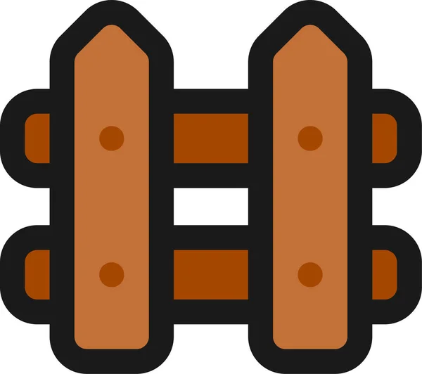 Fence Timber Wooden Icon — 图库矢量图片