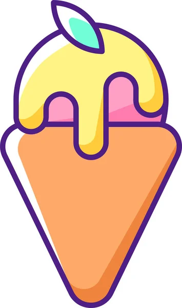 Ikone Des Eissorbet Desserts — Stockvektor