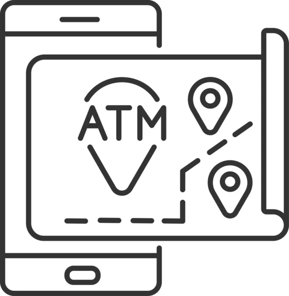 Emplacement Banque Gps Atm Icône — Image vectorielle