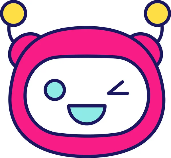 Bot Chatbot Emoji Ikon Teltházas Stílusban — Stock Vector