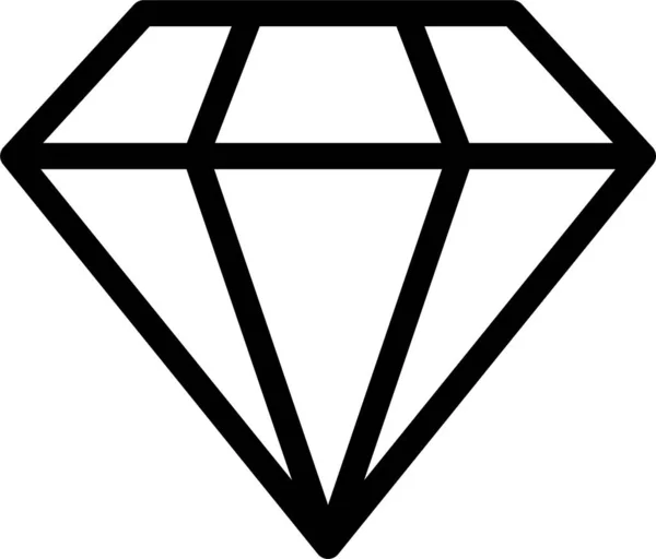 Diamant Finans Pärla Ikon Kontur Stil — Stock vektor