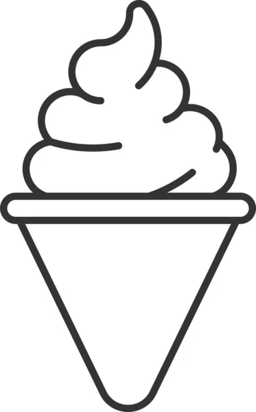 Icecream Waffle Gelato Icon Outline Style — 图库矢量图片