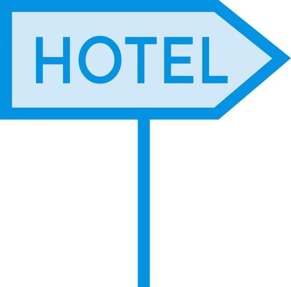 Διαμέρισμα Ξενοδοχείο Ετικέτα Εικονίδιο Στυλ Γεμάτο Περίγραμμα — Διανυσματικό Αρχείο