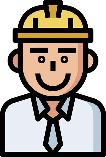 Avatar Engineer Engineers Icon Filled Outline Style — 图库矢量图片