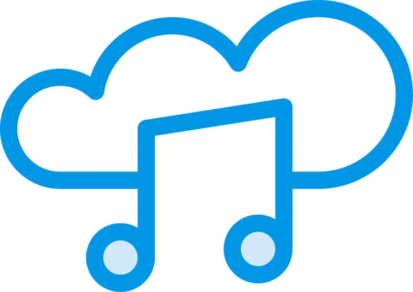 Icône Nuage Audio Cloudmedia Dans Style Contour Rempli — Image vectorielle