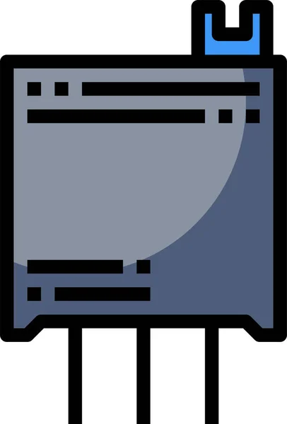 Component Computer Electronics Icon Στυλ Πλήρους Περιγράμματος — Διανυσματικό Αρχείο