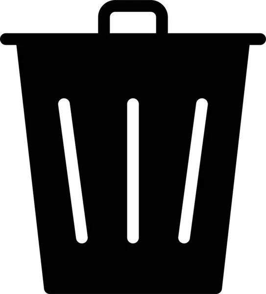 Excluir Ícone Remoção Lixo Estilo Sólido — Vetor de Stock