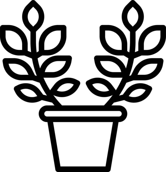 Zamioculcas Cserepes Növény Ikon — Stock Vector