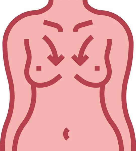 Breast Reduction Liposuction Icon — Stock Vector