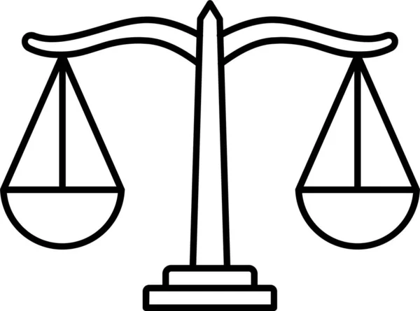 Gleichheitsgesetz Gerechtigkeit Ikone Umrissen Stil — Stockvektor