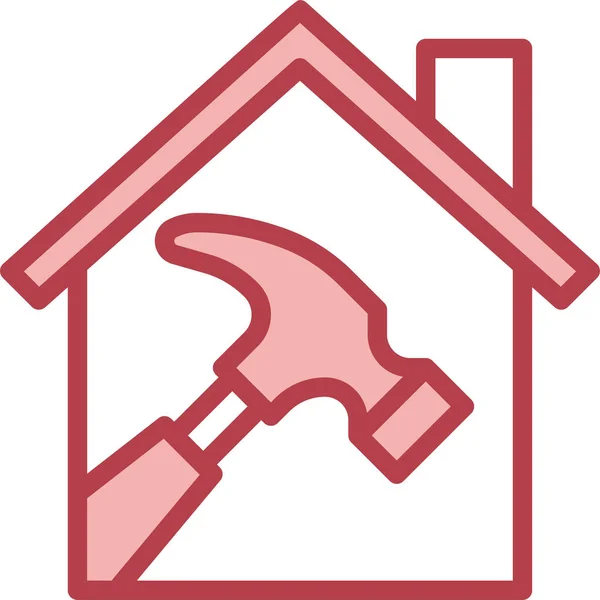 Ikona Przebudowy Domu — Wektor stockowy