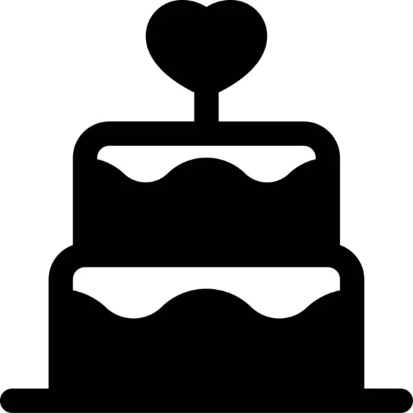 Hochzeitstorte Bäckerei Ikone — Stockvektor