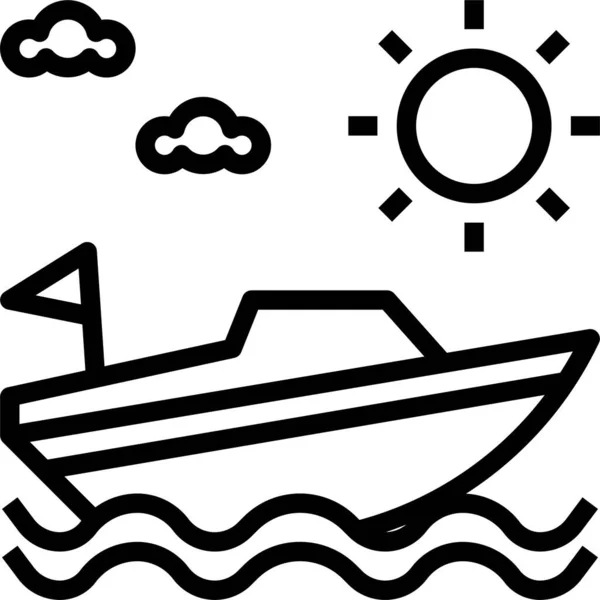Швидкісна Морська Вітрильна Іконка Контурному Стилі — стоковий вектор