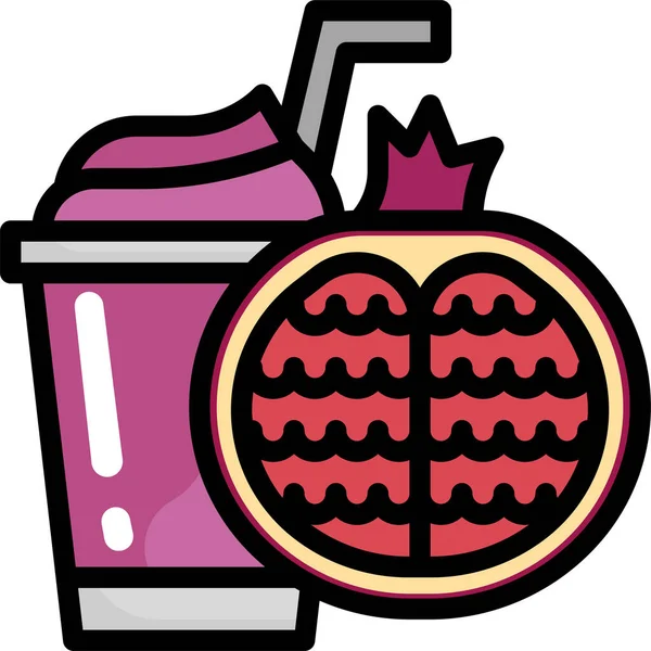 Granátová Jablka Jídlo Restaurace Ikona — Stockový vektor