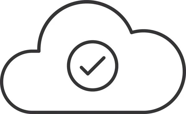 Marca Verificación Icono Datos Nube — Vector de stock