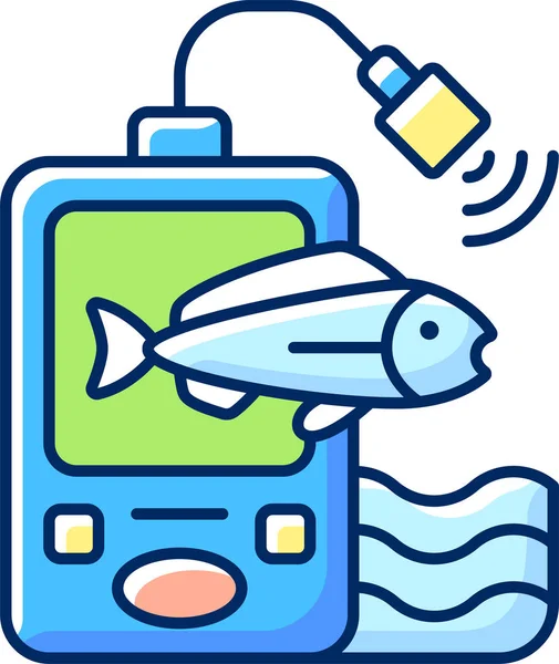 Aparcar Equipo Pesca Ubicación Icono — Vector de stock