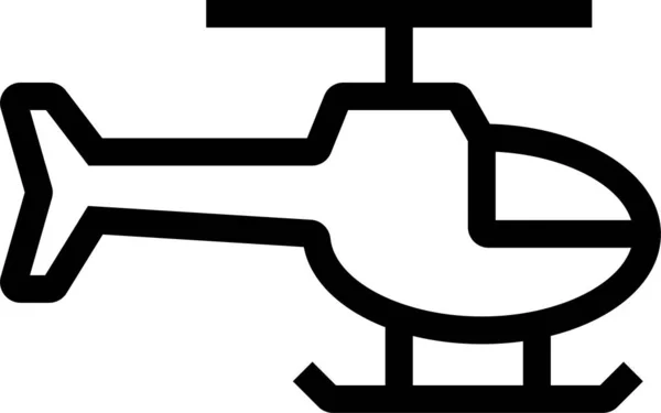 Ikona Vrtulníku Stylu Obrysu — Stockový vektor