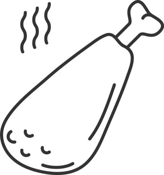 모양으로 닭고기 요리튀긴 아이콘 — 스톡 벡터