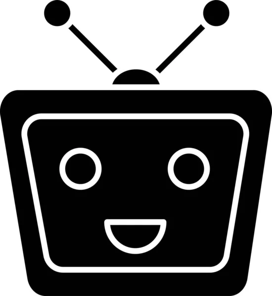 Czat Bot Chatbot Głowa Ikona Solidnym Stylu — Wektor stockowy
