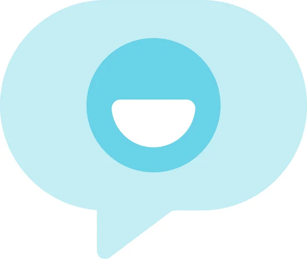 Chat Emoji Emoticon Icoon Platte Stijl — Stockvector
