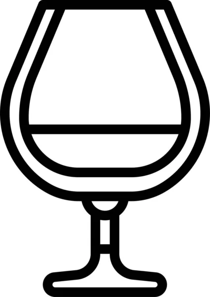 Brandy Snifter Glas Pictogram Omtrek Stijl — Stockvector