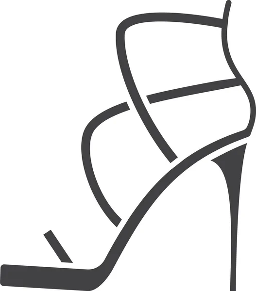 Icono Calzado Moda Belleza Estilo Sólido — Vector de stock