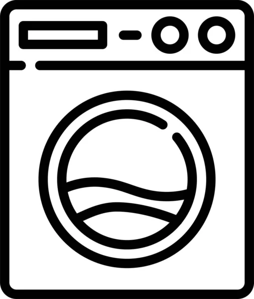 Saubere Wäsche Hausarbeit Ikone Umriss Stil — Stockvektor