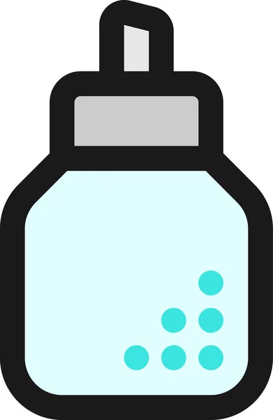 Icono Vajilla Botella Azúcar Estilo Contorno Lleno — Vector de stock