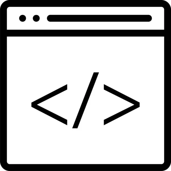 Codificación Icono Programación Internet Estilo Esquema — Vector de stock