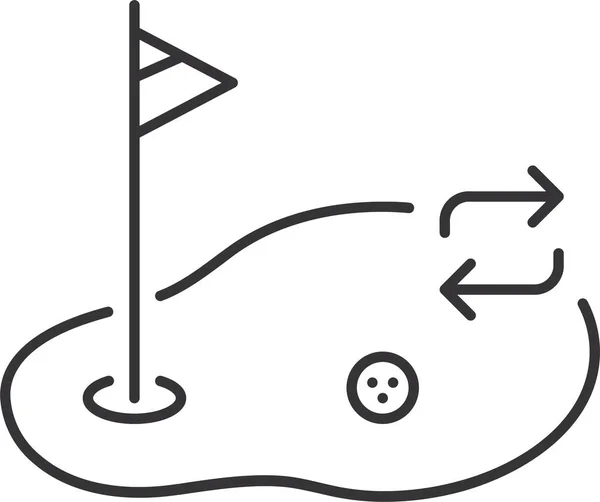 Bana Flagga Golf Ikon — Stock vektor