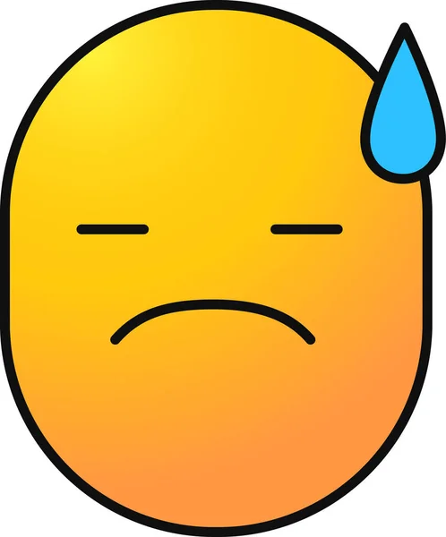 Emoji Emoticon Ícone Nervoso Estilo Esboço Preenchido — Vetor de Stock