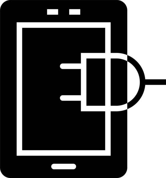 Dispositivo Conector Icono Móvil Estilo Sólido — Archivo Imágenes Vectoriales