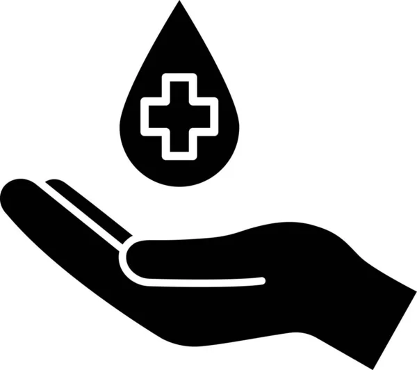 Благотворительность Донорской Крови Икона Твердом Стиле — стоковый вектор