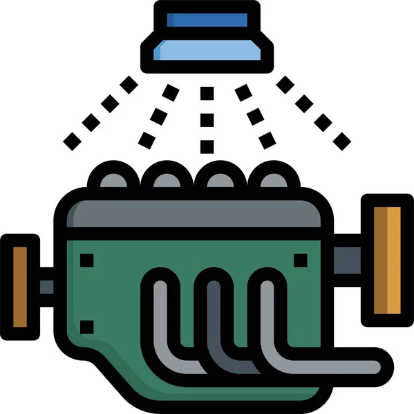 Engine Wash Motor Icon Filled Outline Style — 图库矢量图片