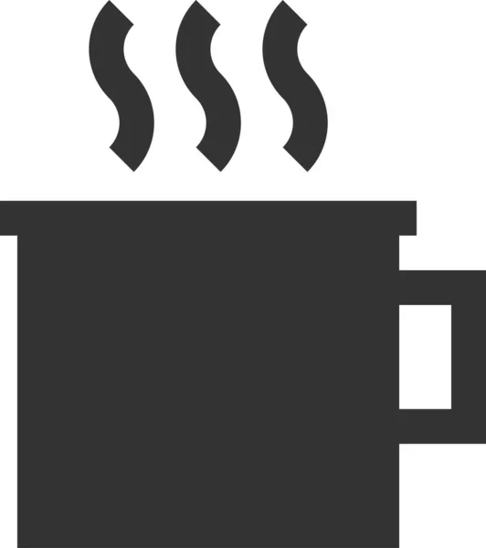 Koffiekopje Drinken Pictogram Solide Stijl — Stockvector
