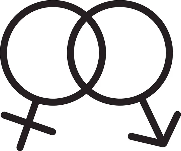 Ζευγάρι Γυναικεία Ετεροφυλόφιλη Εικόνα Στυλ Περίγραμμα — Διανυσματικό Αρχείο