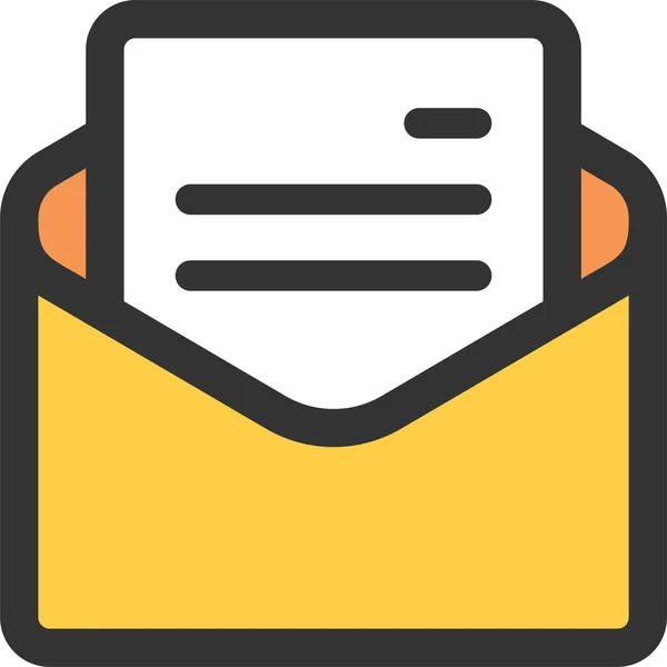 Εικονίδιο Αλληλογραφίας Σχεδίου Επιστολής Στυλ Πλήρους Περιγράμματος — Διανυσματικό Αρχείο