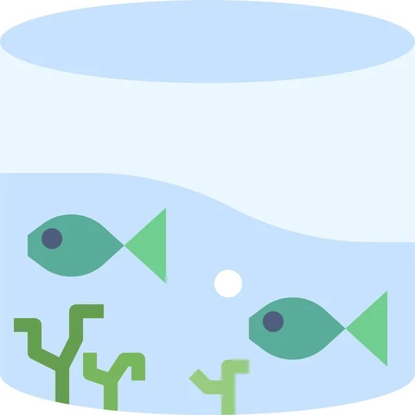 Ícone Peixe Construção Aquário — Vetor de Stock
