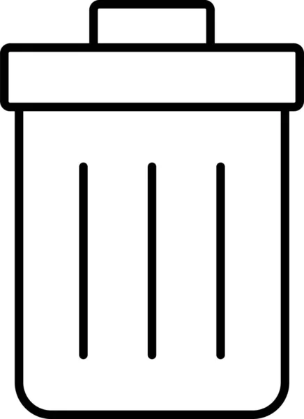 Panier Supprimer Icône Recyclebin Dans Style Contour — Image vectorielle