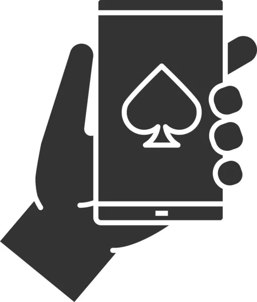 Casino Glücksspiel Ikone Soliden Stil — Stockvektor