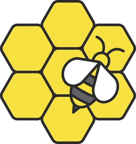 Apiary Bee Beekeeping Icon Filled Outline Style — 图库矢量图片