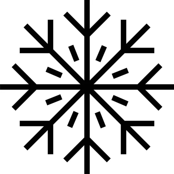 Vánoční Ikona Studené Vločky Stylu Osnovy — Stockový vektor
