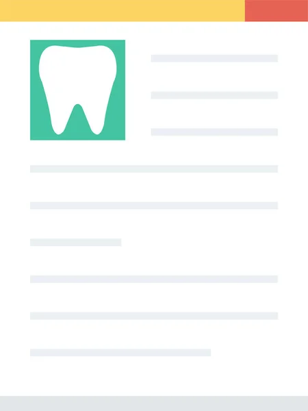 Icono Del Informe Médico Dentista Estilo Plano — Archivo Imágenes Vectoriales