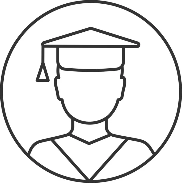 Ακαδημαϊκό Bachelor Κολέγιο Εικονίδιο Στυλ Περίγραμμα — Διανυσματικό Αρχείο