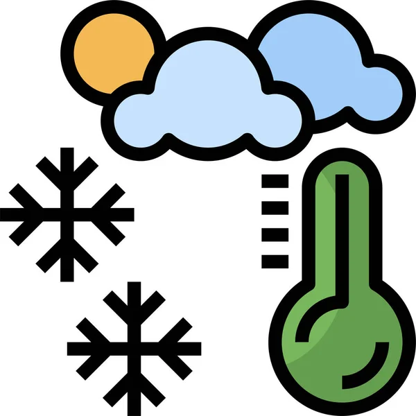 Clima Ícone Frio Nublado Categoria Tempo —  Vetores de Stock