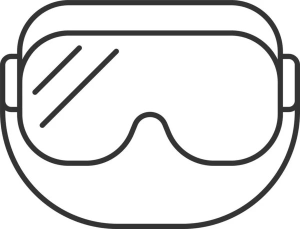 Óculos Descartáveis Ppe Ícone Estilo Esboço — Vetor de Stock