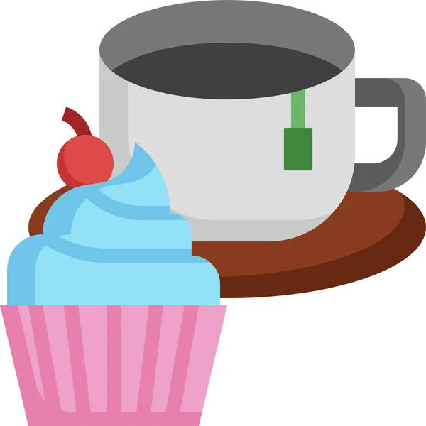 Thé Cupcake Tasse Icône — Image vectorielle