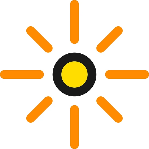 Sonne Tag Mittag Symbol Ausgefüllten Outline Stil — Stockvektor