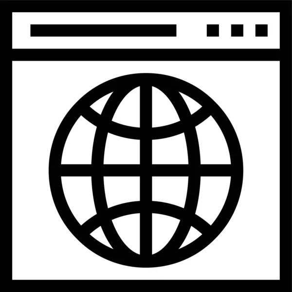 Icône Mondiale Internet Globe Dans Style Contour — Image vectorielle