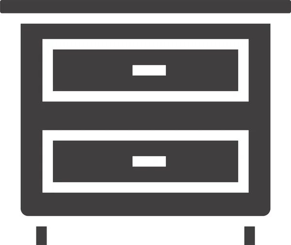 Mueble Oficina Icono Pecho Estilo Sólido — Vector de stock